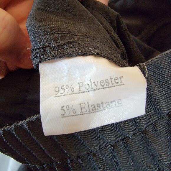 Womens Dress Pants Sz XL Black Wide Slacks High Waist Stretch Work Pockets - Picture 5 of 5